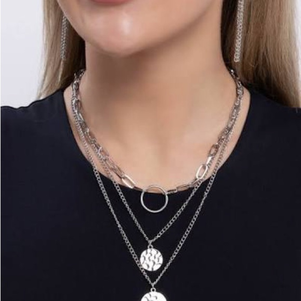 Paparazzi Silver Multi-Layer Necklace Set